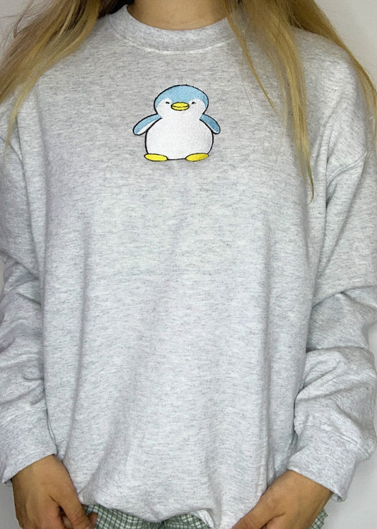 Cute Penguin Embroidered Crewneck