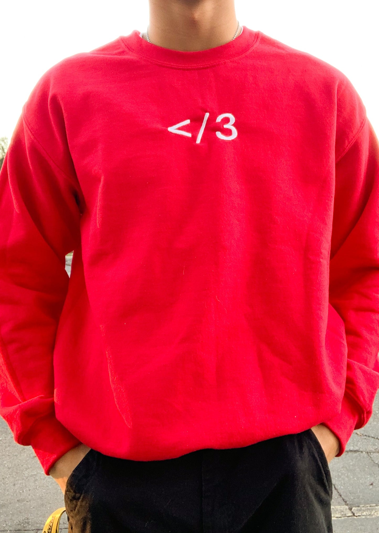 Broken Heart </3 Red and White Embroidered Matching Set