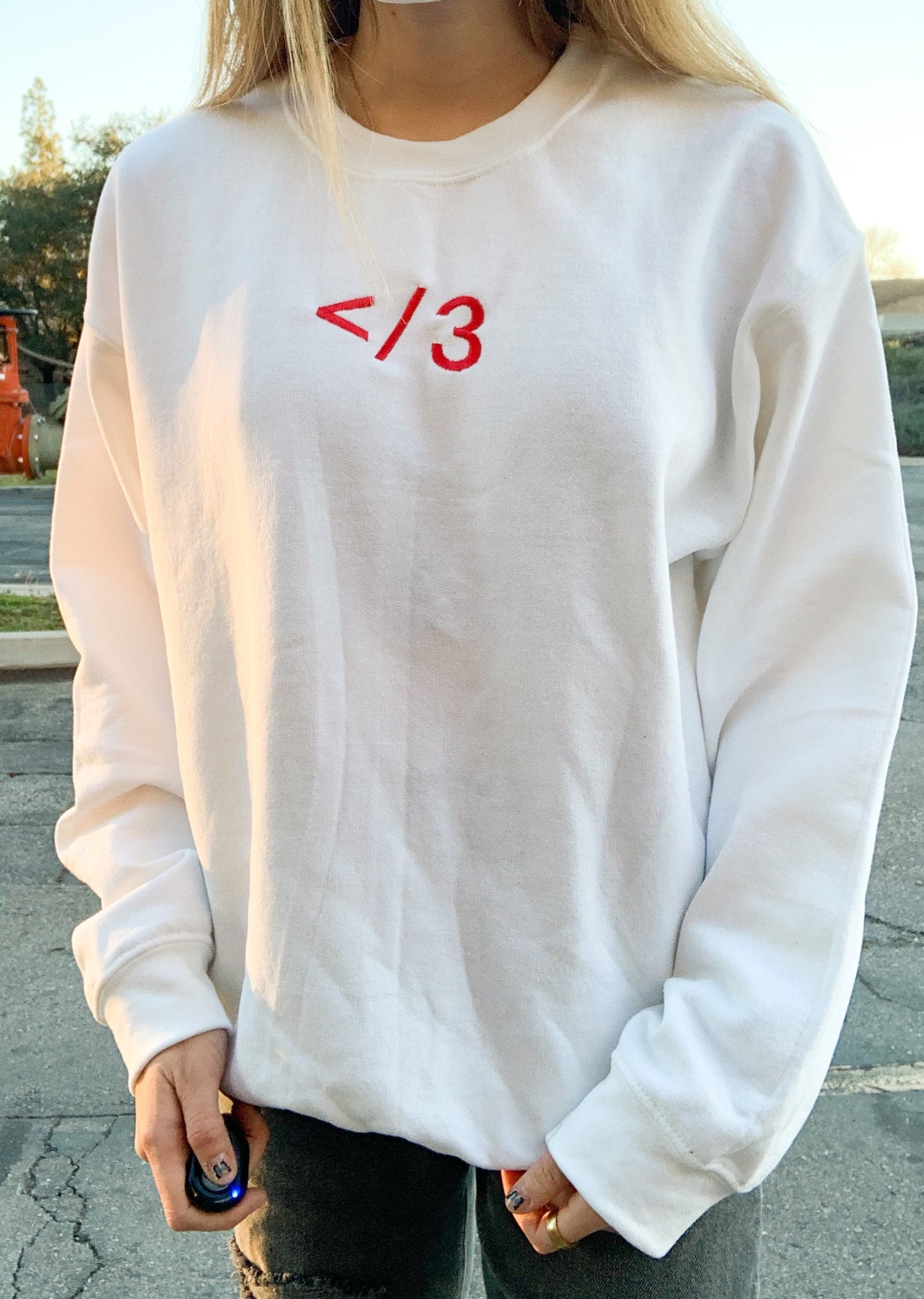 Broken Heart </3 Red and White Embroidered Matching Set