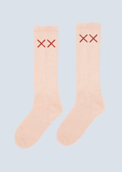 Pink XX Embroidered Crew Socks
